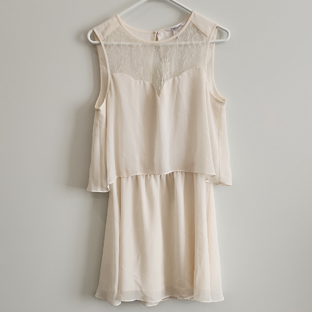 BCBGeneration Cream Sleeveless Dress